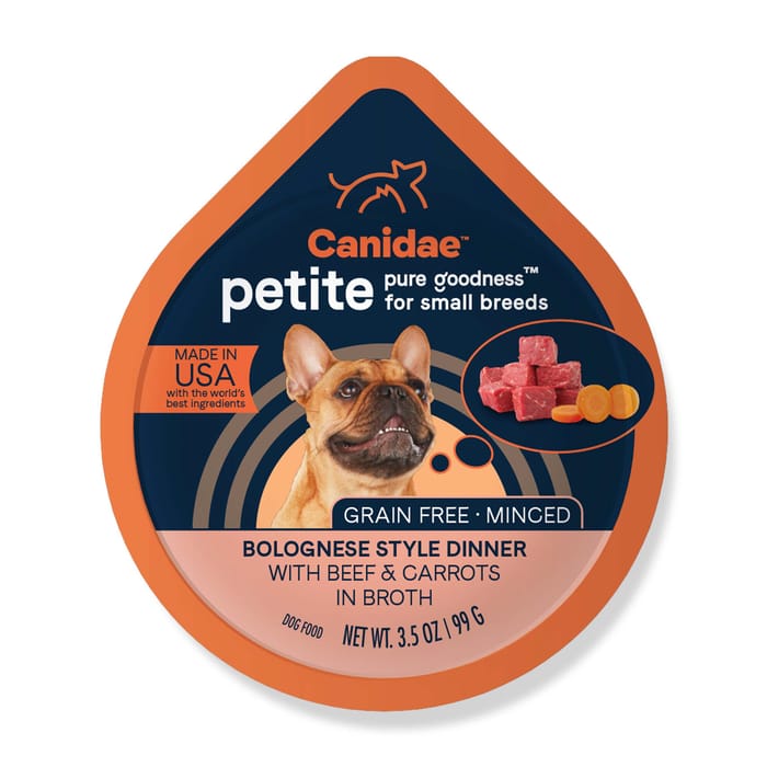 Canidae PURE Petite Small Breed Grain Free Minced Beef & Carrots Recipe Wet Dog Food 3.5 oz Cups - Pack of 12 product detail number 1.0