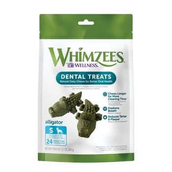 Whimzees by Wellness Alligator Natural Grain Free Dental Chews for Dogs - Small Breed - 24 count-product-tile