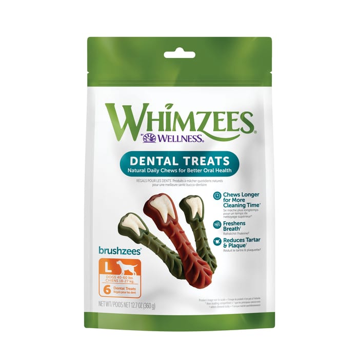 Whimzees by Wellness Brushzees Natural Grain Free Dental Chews for Dogs - Large Breed - 6 count product detail number 1.0