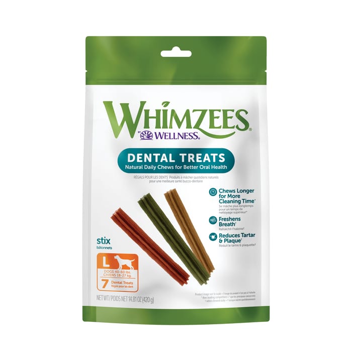 Whimzees by Wellness Stix Natural Grain Free Dental Chews for Dogs - Large Breed - 7 count product detail number 1.0