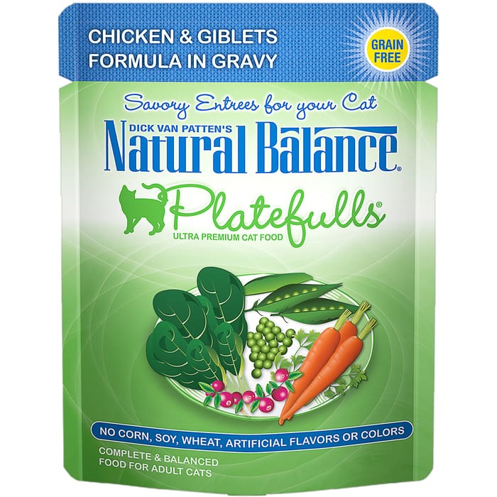 Natural Balance Original Ultra Platefulls Chicken & Giblets Recipe in Gravy Wet Cat Food 24 3oz pouches product detail number 1.0