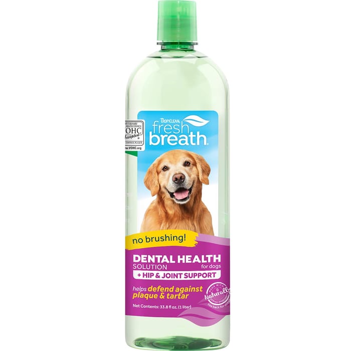 TropiClean Fresh Breath Water Additive Plus Hip and Joint for Dogs 33.8 oz product detail number 1.0