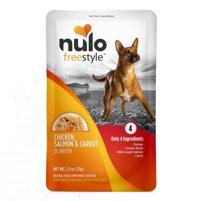 Nulo FreeStyle Chicken, Salmon & Carrot in Broth Dog Food Topper - 2.8 oz Pouches - Case of 24 product detail number 1.0