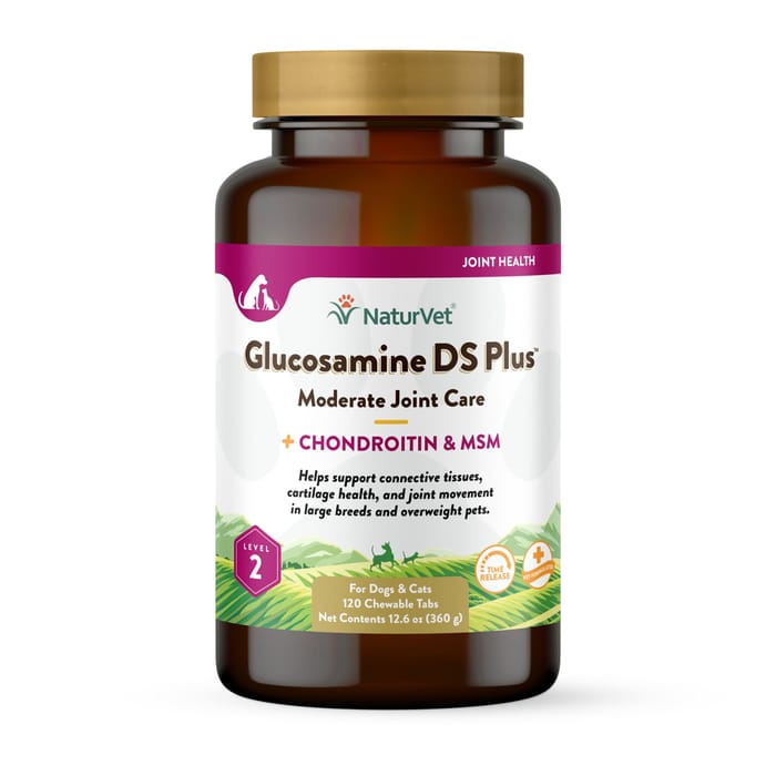 NaturVet Glucosamine DS Plus Level 2 Moderate Joint Care Support Supplement for Dogs and Cats Time Release Chewable Tablets 120 ct product detail number 1.0