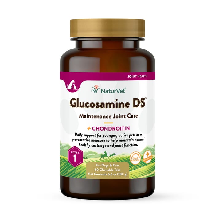 NaturVet Glucosamine DS Level 1 Maintenance Joint Care Supplement for Dogs and Cats Time Release Chewable Tablets 60 ct product detail number 1.0