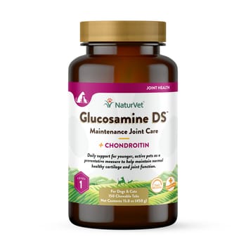 NaturVet Glucosamine DS Level 1 Maintenance Joint Care Supplement for Dogs and Cats Time Release Chewable Tablets 150 ct-product-tile