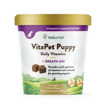 NaturVet VitaPet Puppy Daily Vitamins Plus Breath Aid Supplement for Dogs Soft Chews 70 ct-product-tile