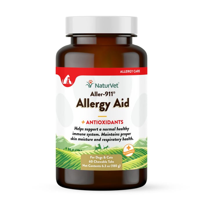 NaturVet Aller-911 Skin & Coat Allergy Aid Formula Plus Antioxidants Supplement for Dogs and Cats Chewable Tablets 60 ct product detail number 1.0