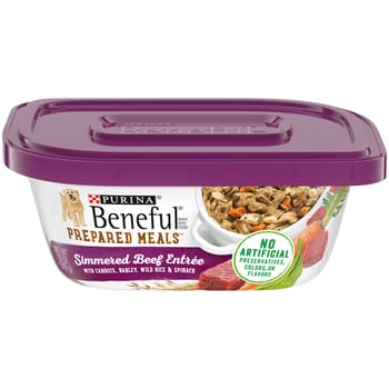 Purina Beneful Prepared Meals Simmered Beef Entree Wet Dog Food 10 oz Tub - Case of 8-product-tile
