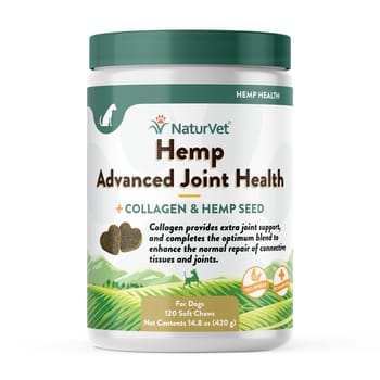 NaturVet Hemp Advanced Joint Health Supplement with Collagen for Dogs 120 ct-product-tile