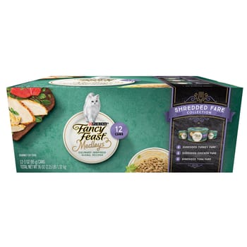 Fancy Feast Medleys Shredded Fare Collection Variety Pack Wet Cat Food 3 oz. Cans - Case of 12-product-tile