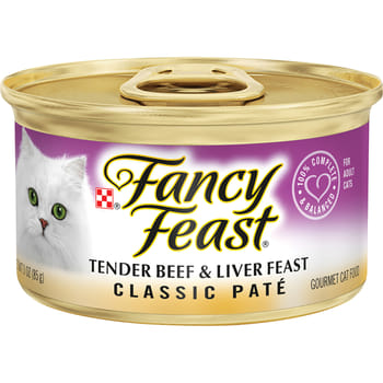 Fancy Feast Classic Pate Tender Beef & Liver Feast Wet Cat Food 3 oz. Cans  - Case of 24-product-tile