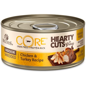 Wellness CORE Hearty Cuts Natural Grain Free Indoor Chicken & Turkey Canned Wet Cat Food-product-tile