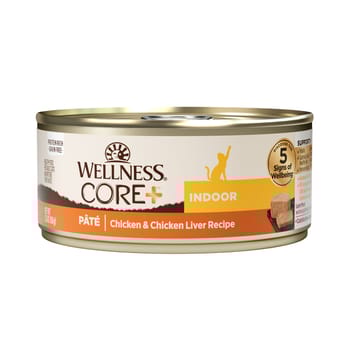 Wellness CORE+ Natural Grain Free Indoor Chicken & Chicken Liver Canned Wet Cat Food - 5.5 oz Cans - Case of 24-product-tile