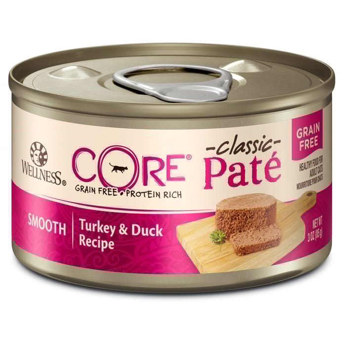 Wellness CORE Natural Grain Free Turkey & Duck Pate Canned Wet Cat Food - 3 oz Cans - Case of 12 product detail number 1.0