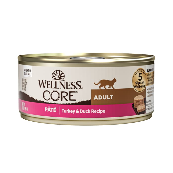 Wellness CORE Natural Grain Free Turkey & Duck Pate Canned Wet Cat Food - 5.5 oz Cans - Case of 24 product detail number 1.0