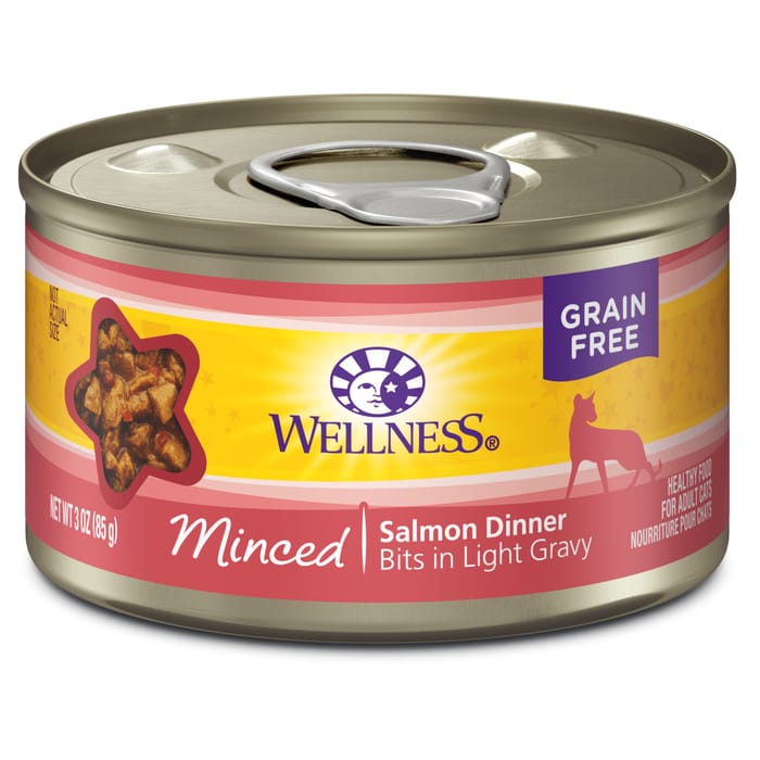 Wellness Grain Free Minced Salmon Dinner 3-Ounce Can (Pack of 24) product detail number 1.0