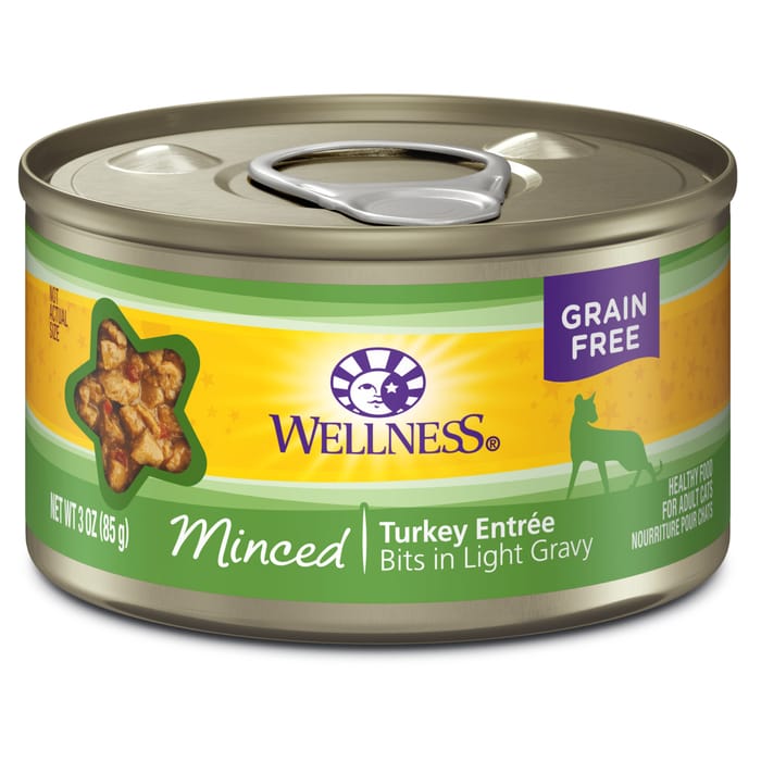 Wellness Grain Free Minced Turkey Entree 3-Ounce Can (Pack of 24) product detail number 1.0