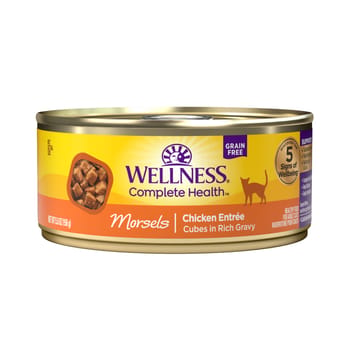 Wellness Complete Health Natural Grain Free Cubed Chicken Entree Canned Wet Cat Food - 5.5 oz Cans - Case of 24-product-tile
