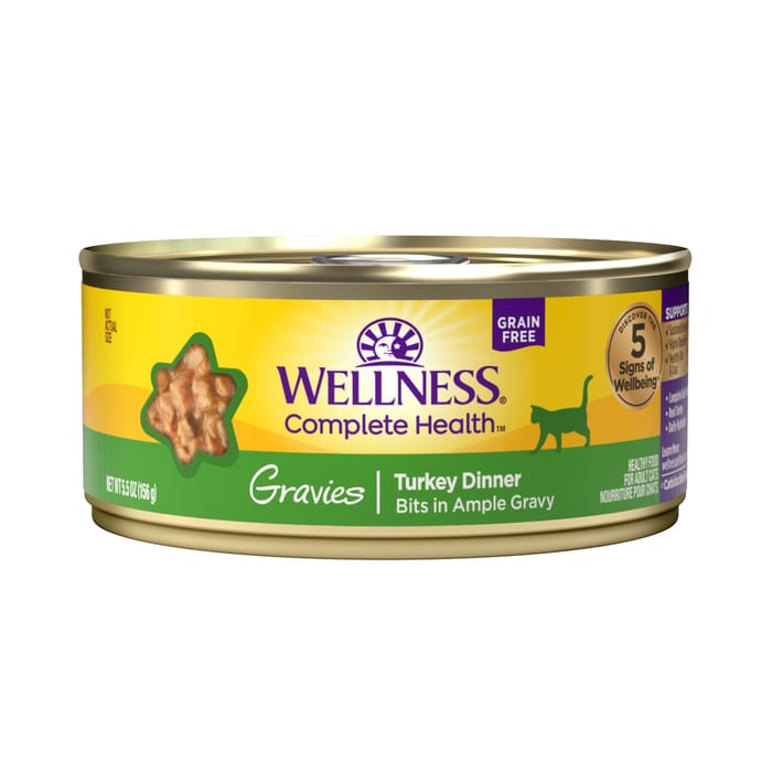 Wellness Complete Health Natural Grain Free Gravies Turkey Dinner Canned Wet Cat Food - 5.5 oz Cans - Case of 12 product detail number 1.0