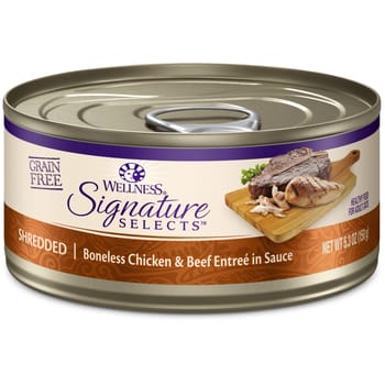 Wellness CORE Signature Selects Natural Grain Free Shredded Chicken & Beef Entree Canned Wet Cat Food-product-tile