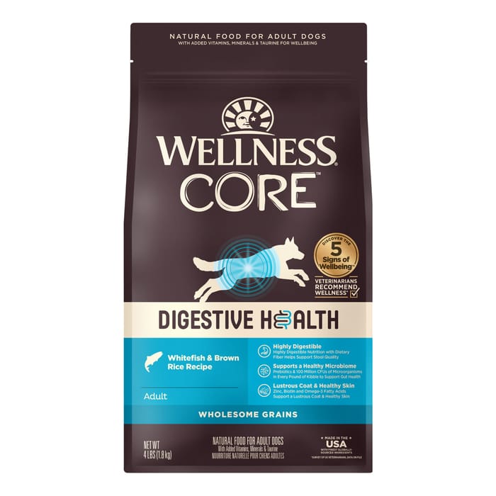 Wellness CORE Digestive Health Whitefish & Brown Rice Dry Dog Food - 4 lb Bag product detail number 1.0