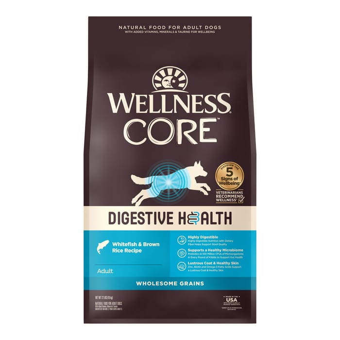 Wellness CORE Digestive Health Whitefish & Brown Rice Dry Dog Food - 22 lb Bag product detail number 1.0
