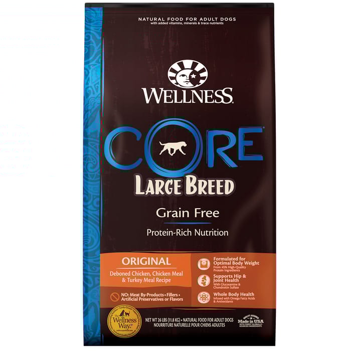 Wellness CORE Natural Grain Free Large Breed Dry Dog Food - 26 lb Bag product detail number 1.0