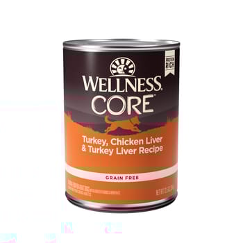 Wellness CORE Natural Grain Free Turkey & Chicken Canned Wet Dog Food - 12.5 oz Cans - Case of 12-product-tile