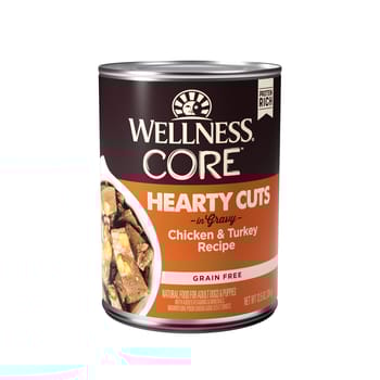 Wellness CORE Hearty Cuts Natural Grain Free Chicken & Turkey Canned Wet Dog Food-product-tile