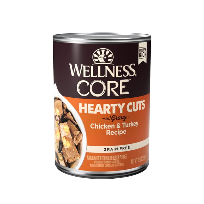 Wellness CORE Hearty Cuts Natural Grain Free Chicken & Turkey Canned Wet Dog Food - 12.5 oz Cans - Case of 12 product detail number 1.0