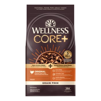 Wellness CORE+ Natural Grain Free Original Turkey & Chicken with Freeze Dried Turkey Dry Dog Food - 10 lb Bag-product-tile