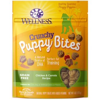 Wellness Crunchy Puppy Bites Natural Grain Free Chicken & Carrots Puppy Treats - 6 oz Bag-product-tile