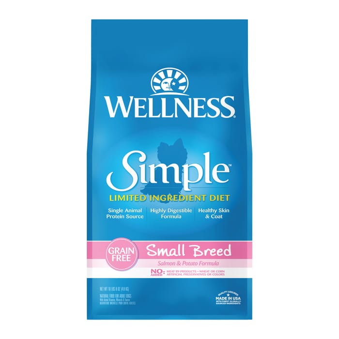 Wellness Simple Natural Grain Free Limited Ingredient Small Breed Salmon & Potato Recipe Dry Dog Food - 10.5 lb Bag product detail number 1.0