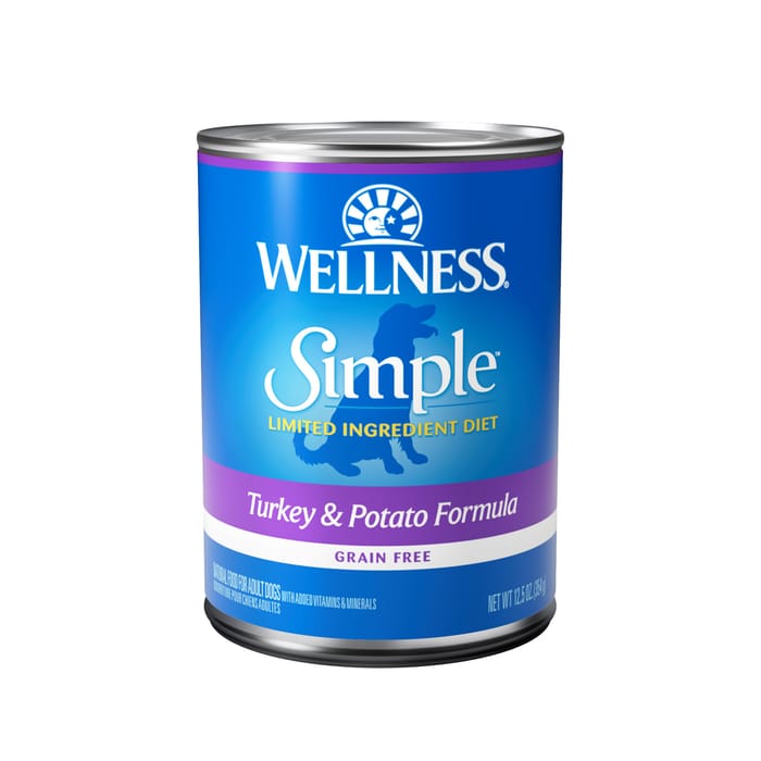 Wellness Simple Natural Grain Free Limited Ingredient Turkey & Potato Recipe Wet Dog Food - 12.5 oz Cans - Case of 12 product detail number 1.0
