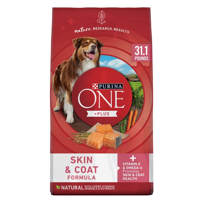 Purina ONE +Plus Skin & Coat Formula Sensitive Stomach Salmon Dry Dog Food 31.1 lb Bag product detail number 1.0