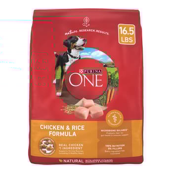 Purina ONE Natural SmartBlend Chicken & Rice Formula Dry Dog Food 16.5 lb Bag-product-tile