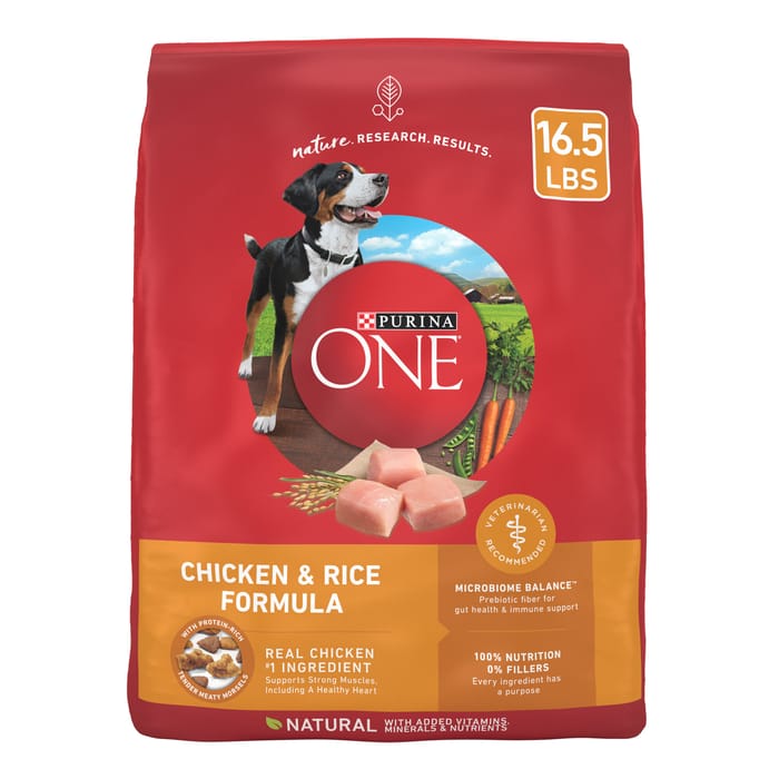 Purina ONE Natural SmartBlend Chicken & Rice Formula Dry Dog Food 16.5 lb Bag product detail number 1.0