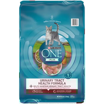 Purina ONE +Plus Urinary Tract Health High Protein Chicken Dry Cat Food 16 lb Bag-product-tile