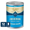 Blue Buffalo Freedom Adult Canned Dog Food  Chicken Dinner 12-12.5 oz cans