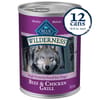 Blue Buffalo Wilderness Canned Dog Food Beef & Chicken Grill  12-12.5 oz cans
