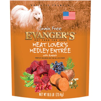 Evanger's Grain Free Meat Lover's Medley with Rabbit Dry Dog Food 16.5-lb-product-tile