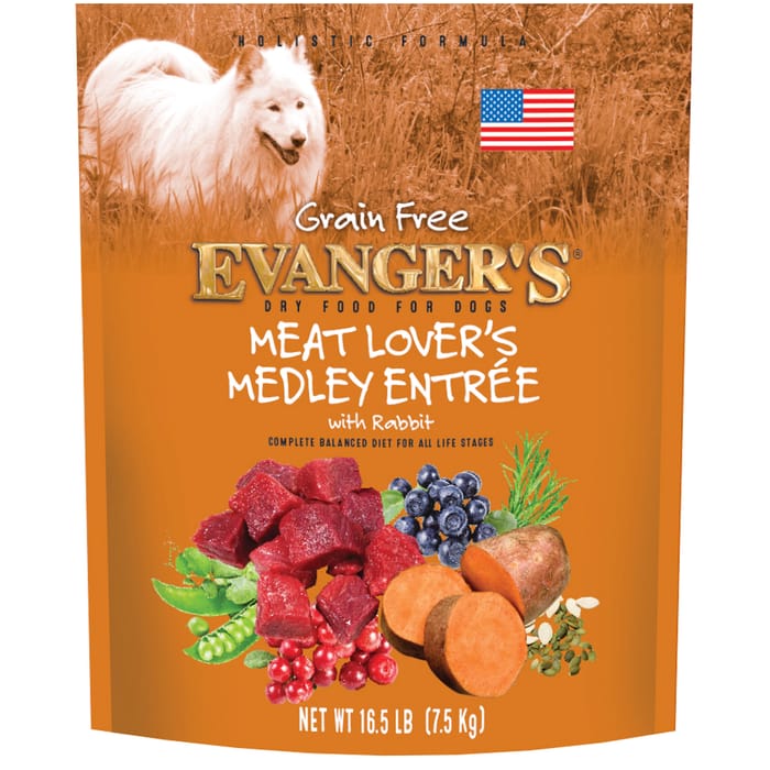 Evanger's Grain Free Meat Lover's Medley with Rabbit Dry Dog Food 16.5-lb product detail number 1.0
