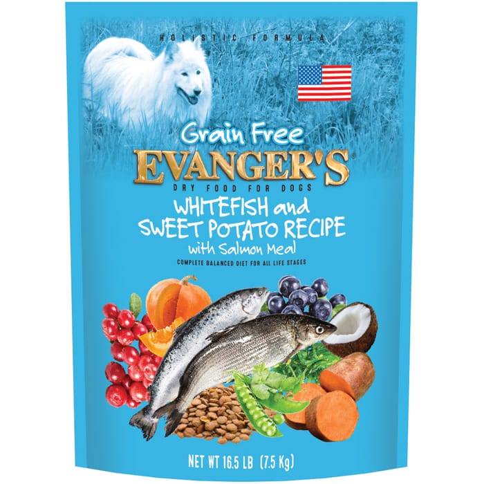 Evangers Grain Free Whitefish and Sweet Potato Recipe with Salmon Meal Dry Dog Food 16.5 lb Bag product detail number 1.0