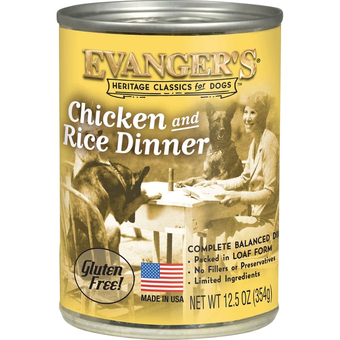 Evangers Heritage Classics Chicken and Rice Dinner Canned Dog Food 12.5 oz, Case of 12 product detail number 1.0