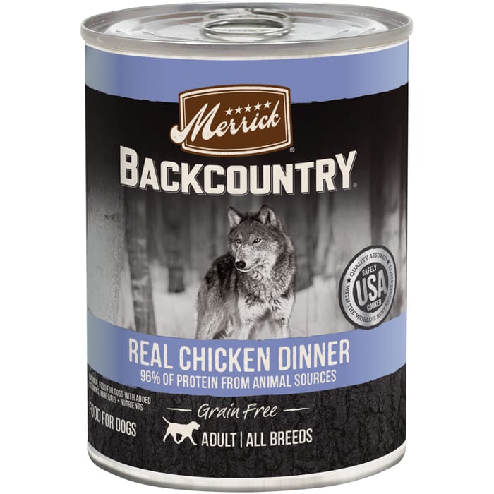 Merrick Backcountry Grain Free Backcountry 96% Chicken Canned Dog Food 12.7-oz, case of 12 product detail number 1.0