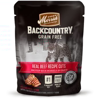 Merrick Backcountry Grain Free Real Beef Cuts Cat Food Pouch 3-oz, case of 24-product-tile