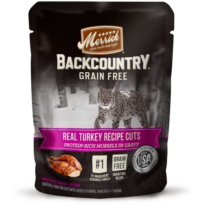 Merrick Backcountry Grain Free Real Turkey Cuts Cat Food Pouch 3-oz, case of 24 product detail number 1.0