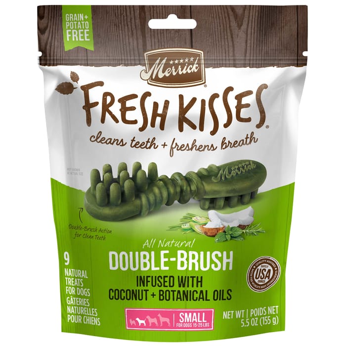 Merrick Fresh Kisses Grain Free Coconut Oil & Botanicals Dental Dog Treats Small-5.5oz, 9 count product detail number 1.0