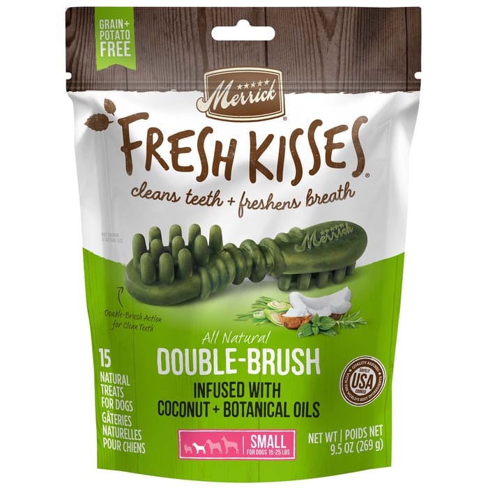 Merrick Fresh Kisses Grain Free Coconut Oil & Botanicals Dental Dog Treats Small-9.5oz, 15 count product detail number 1.0